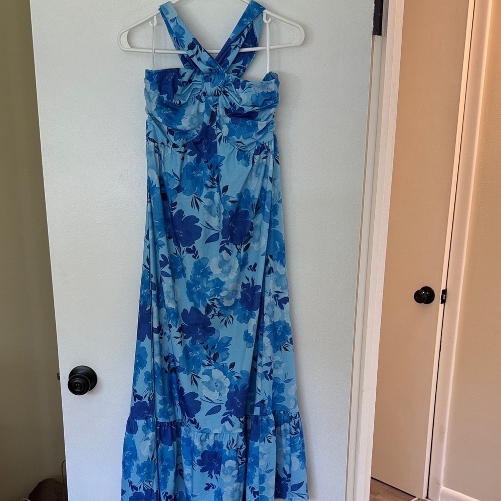 Floral Blue Maxi Dress